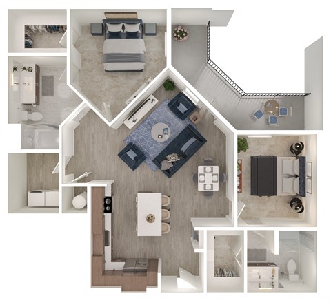 a1 floor plan  1 bedroom with 2 baths  129